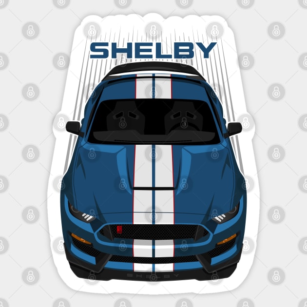 Ford Mustang Shelby GT350R 2015 - 2020 - Ford Performance Blue - White Stripes Sticker by V8social